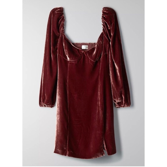 Wilfred Novella velvet dress Truffle 6 - Picture 1 of 5